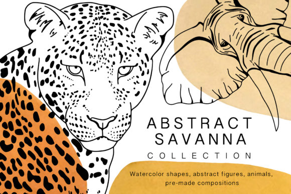 African Animals Line Art Collection: Illustrations with Brand Personality