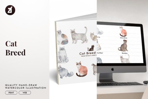 Cat Breed Set 5 Illustrations Bring Personality to Branding and Print Projects