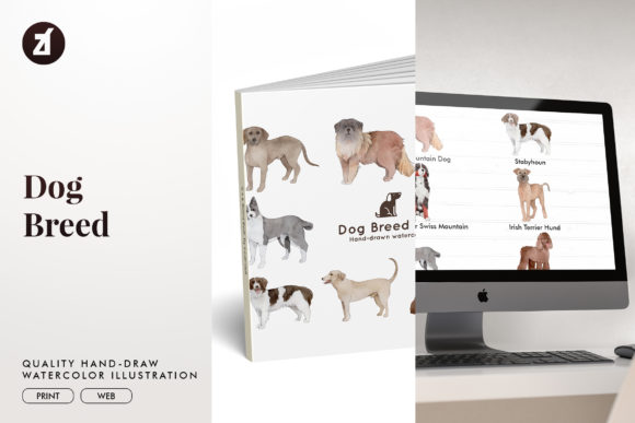 Charming Dog Breed Set17 Illustrations for Local Branding and Product Packaging