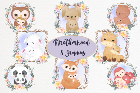 Cute Motherhood Clipart Set Graphic Review