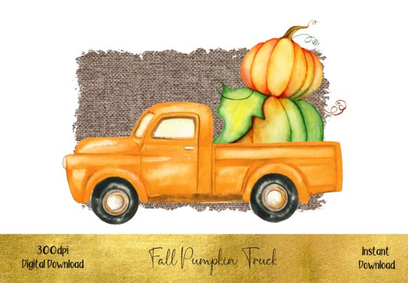 Cute Pumpkin Truck Illustrations for Seasonal Branding