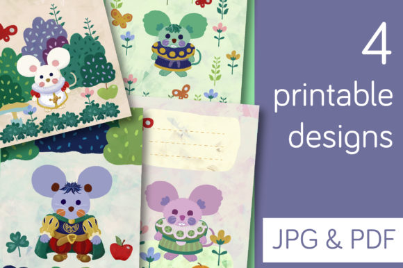 Fairy Forest - 4 Printable Illustrations for Crafters & Etsy Sellers
