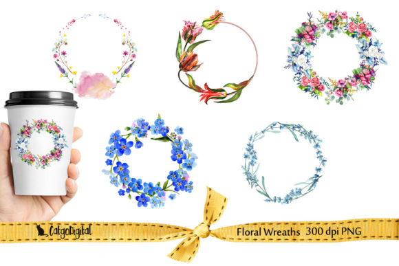 Floral Wreaths Clipart PNG – A Versatile Design for Crafters and Handmade Sellers