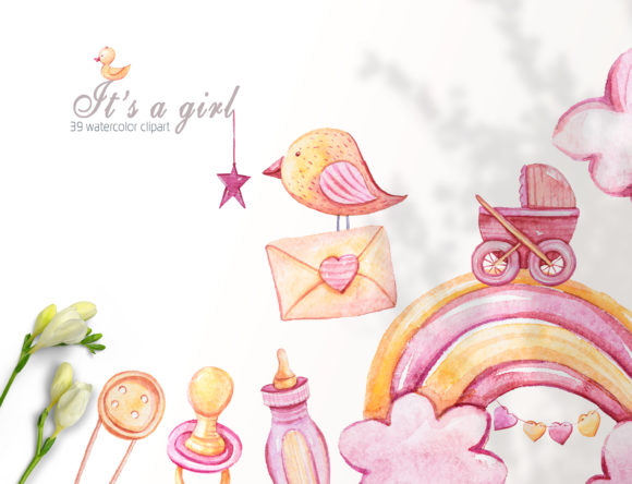 It's a Girl Clipart: A Designer’s Review of the Baby Girl PNG Set for Branding & Illustrations