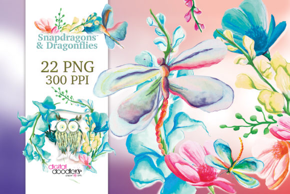 Snapdragons Dragonflies: A Fresh Illustration Set for Bloggers and Digital Publishers